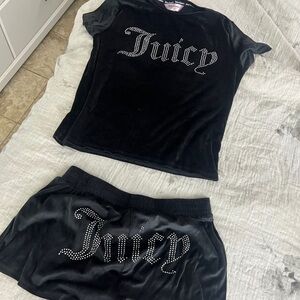Juicy couture velvet 2 piece short sets